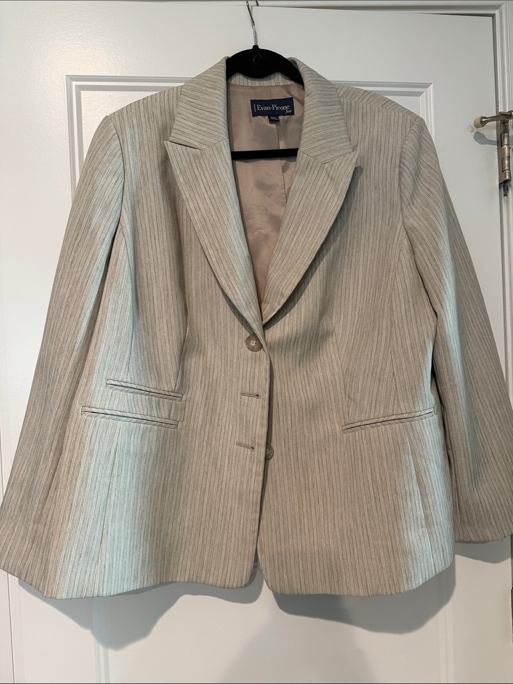 Evan Picone Light Tan Pinstripe Women's Blazer
